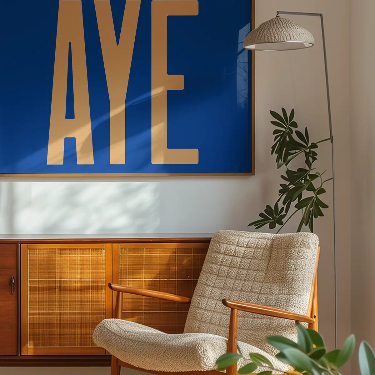 Aye Typography Quote Print - Peach