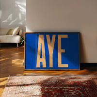 Aye Typography Quote Print - Peach