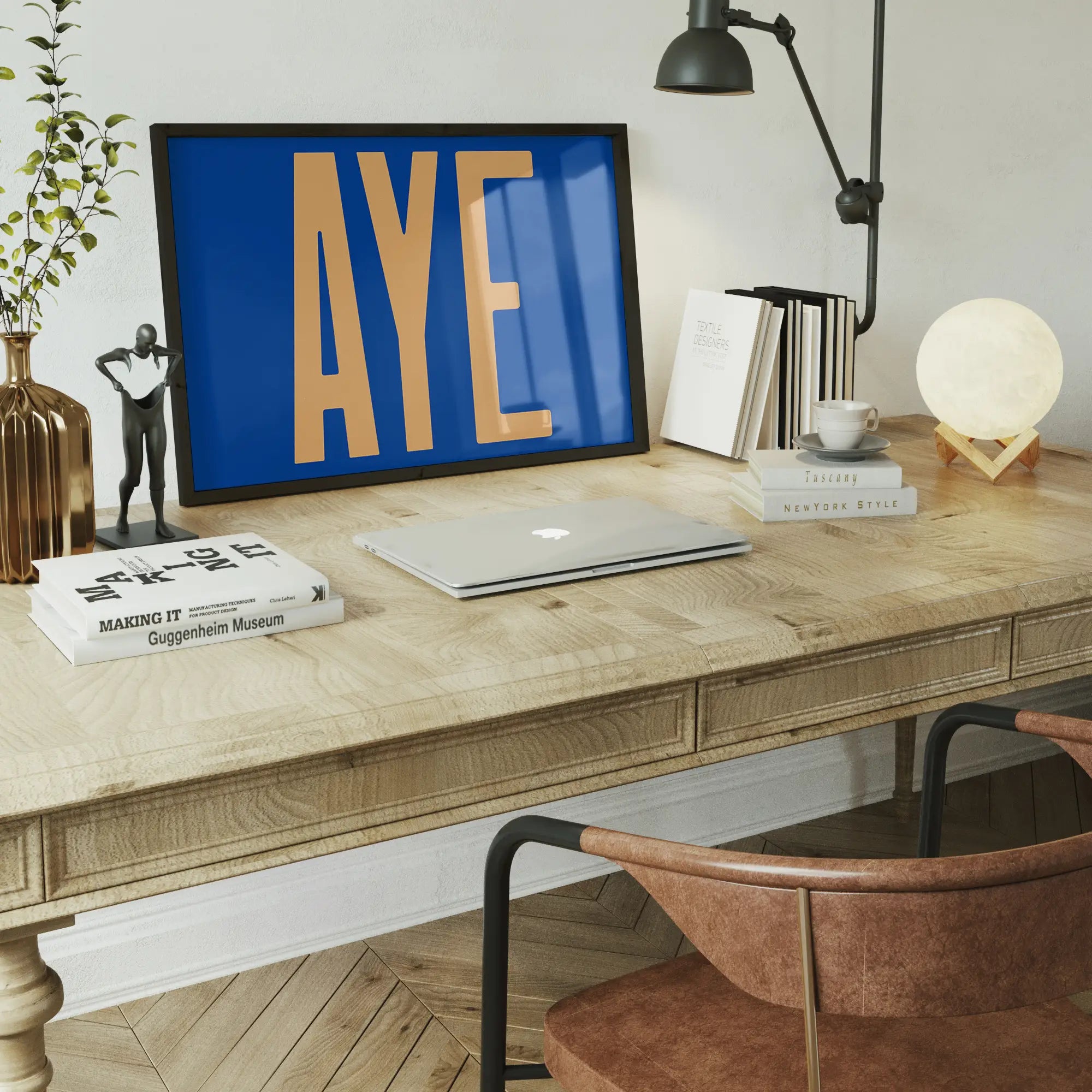 Aye Typography Quote Print - Peach