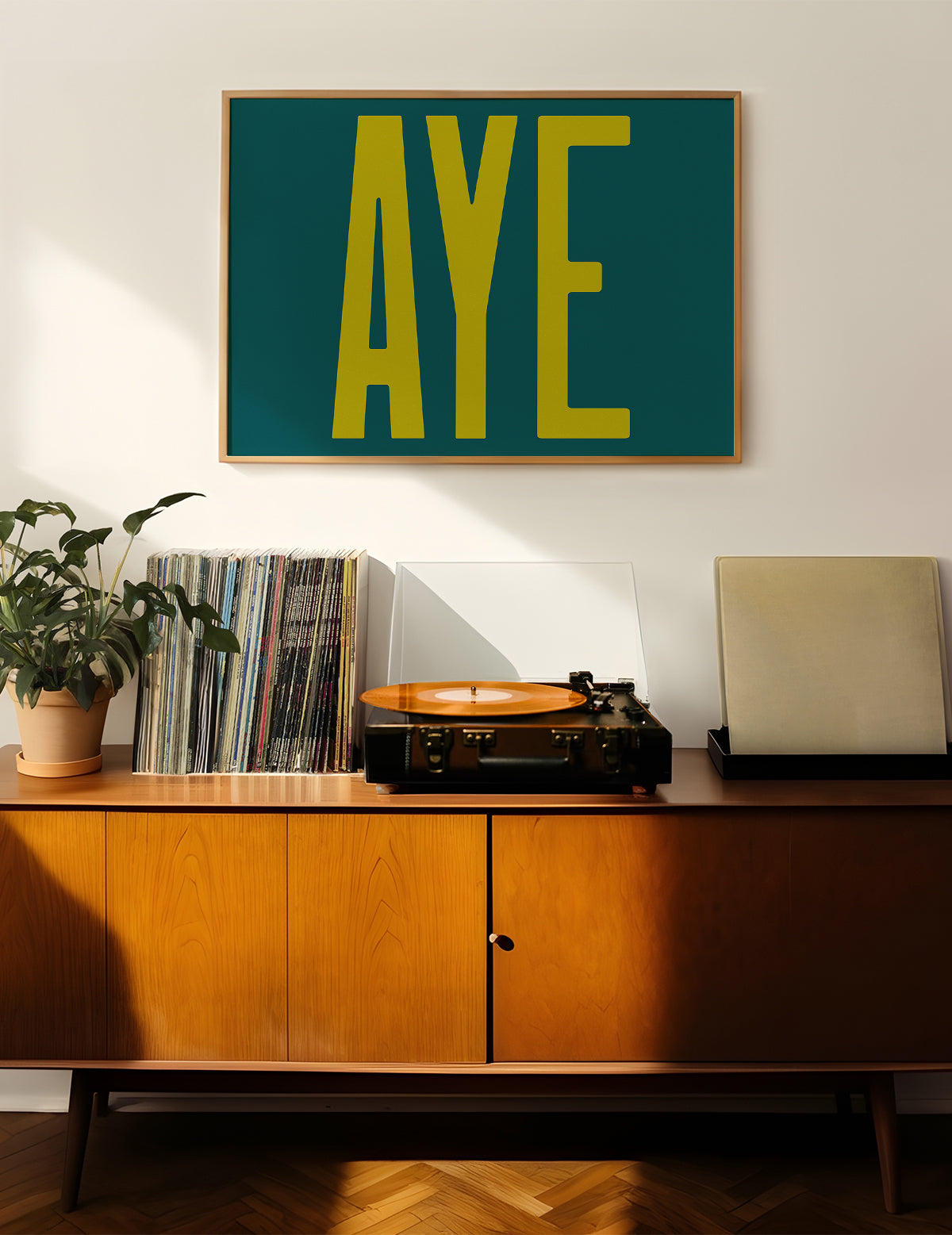 Aye Typography Quote Print - Lime Green