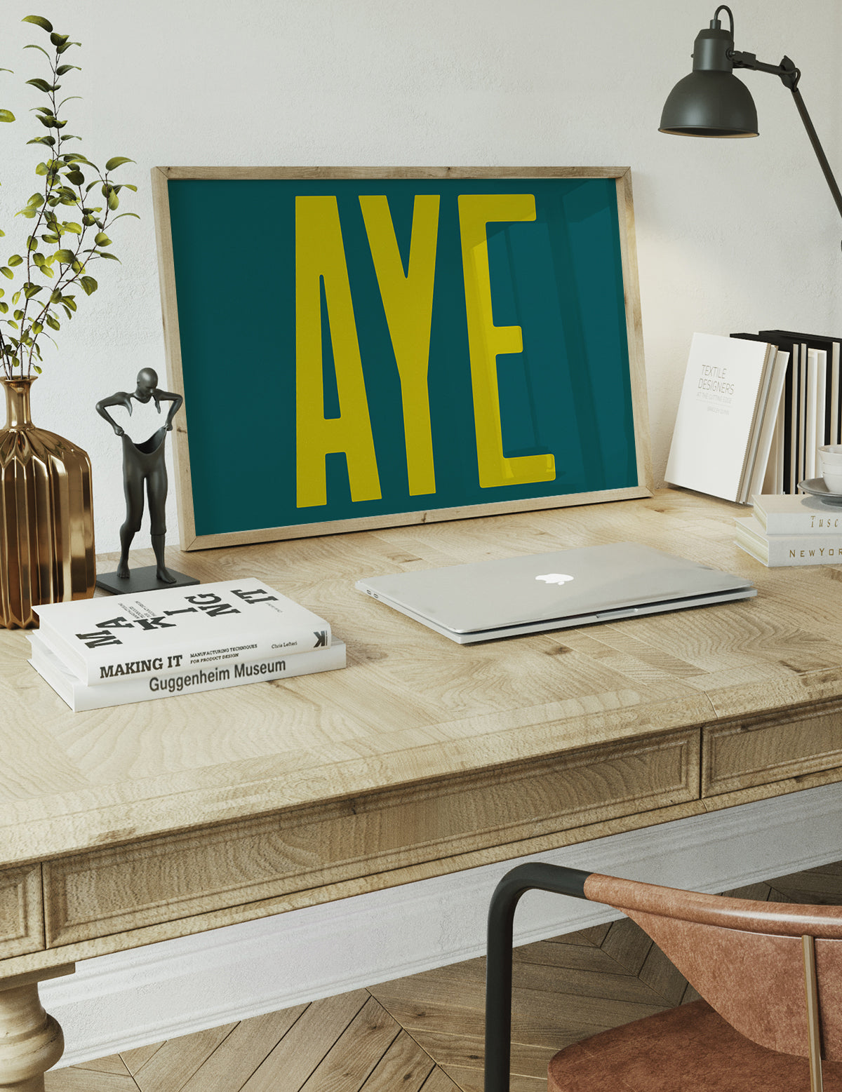 Aye Typography Quote Print - Lime Green