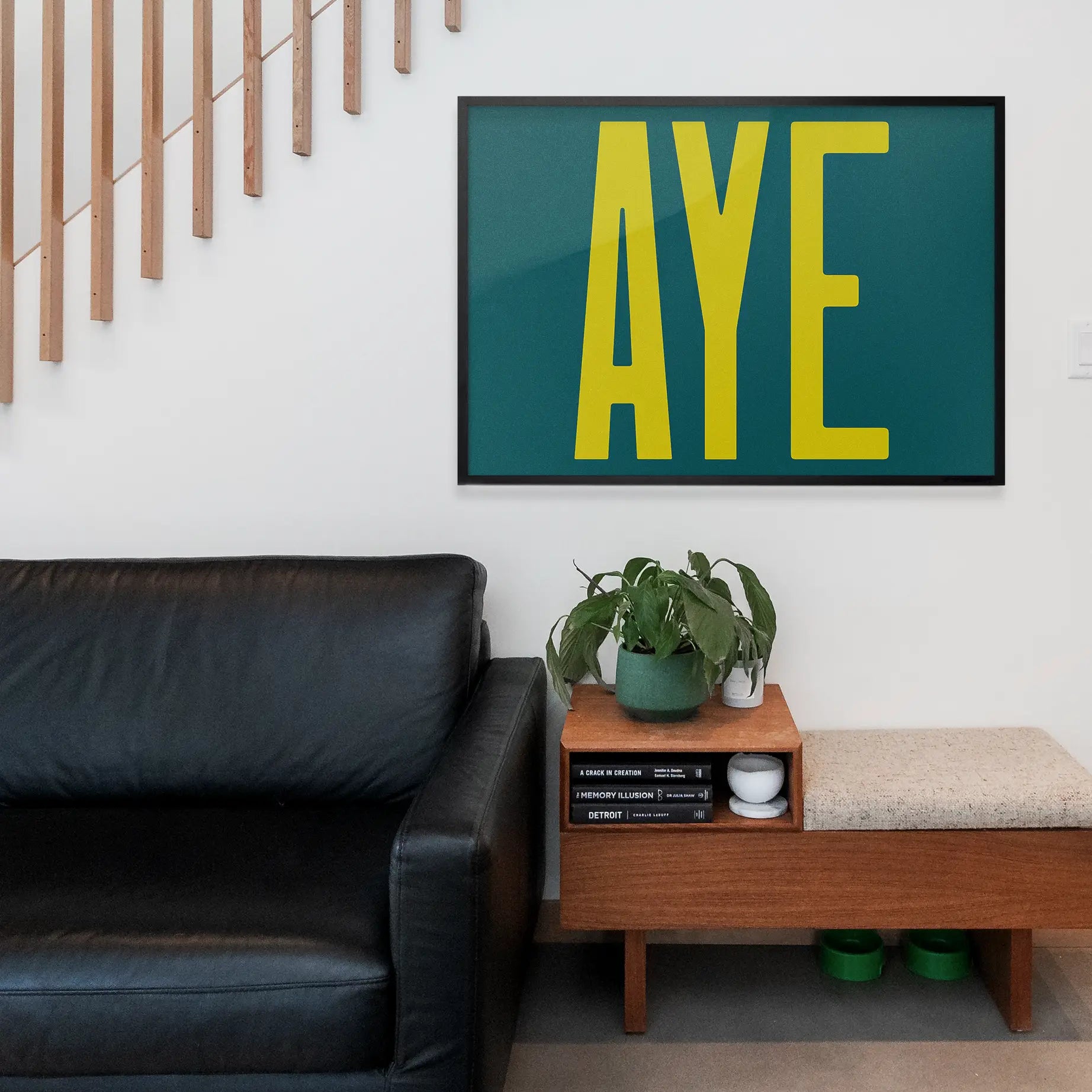 Aye Typography Quote Print - Lime Green