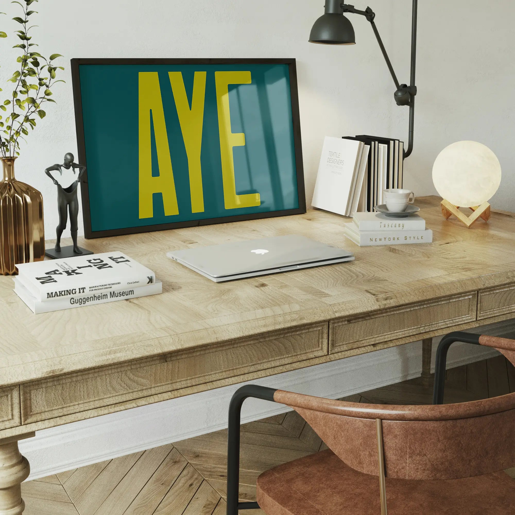 Aye Typography Quote Print - Lime Green