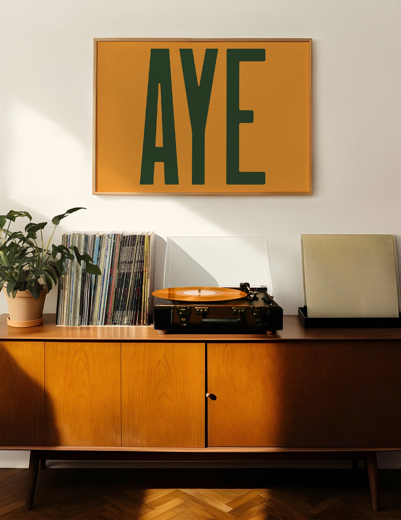 Aye Typography Quote Print - Forest Green
