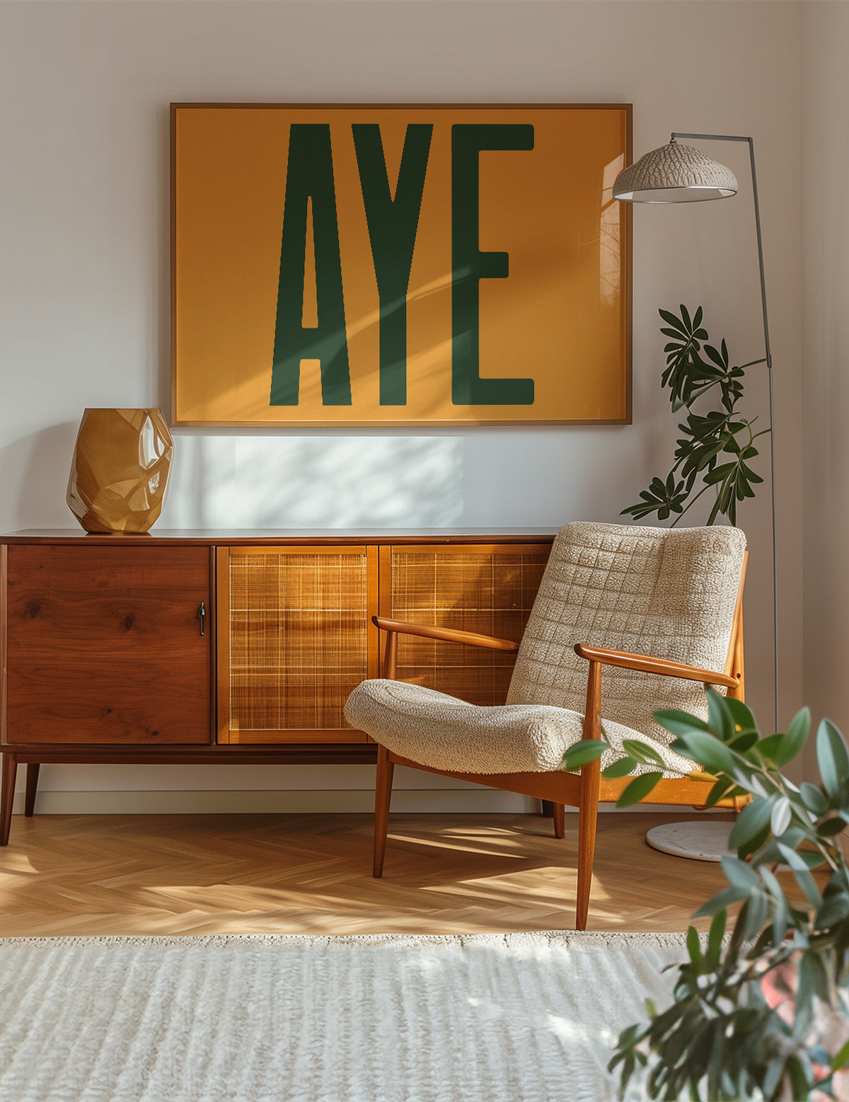 Aye Typography Quote Print - Forest Green