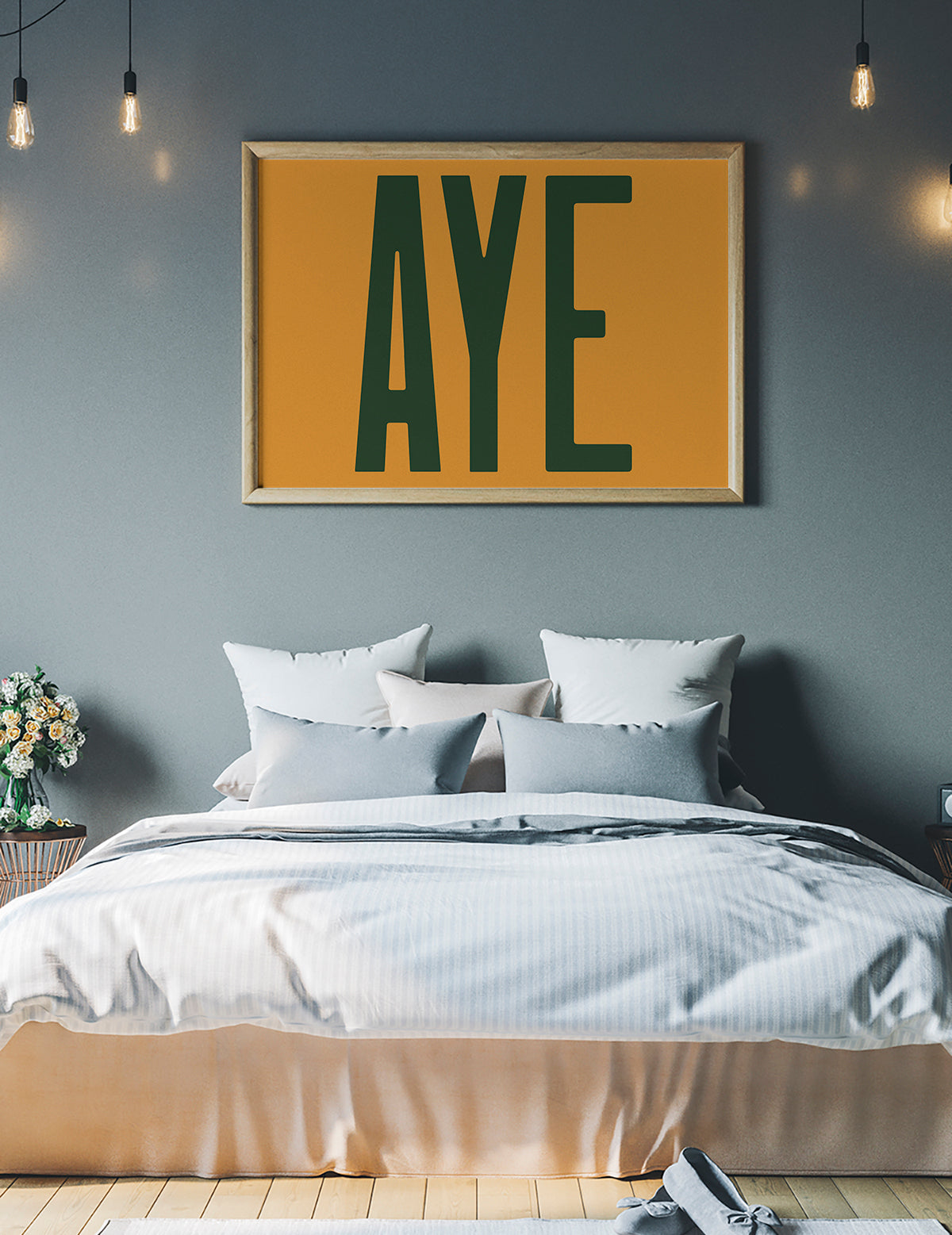 Aye Typography Quote Print - Forest Green