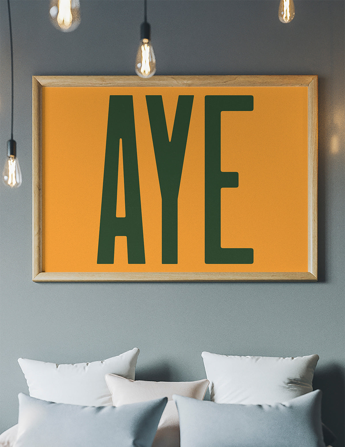 Aye Typography Quote Print - Forest Green
