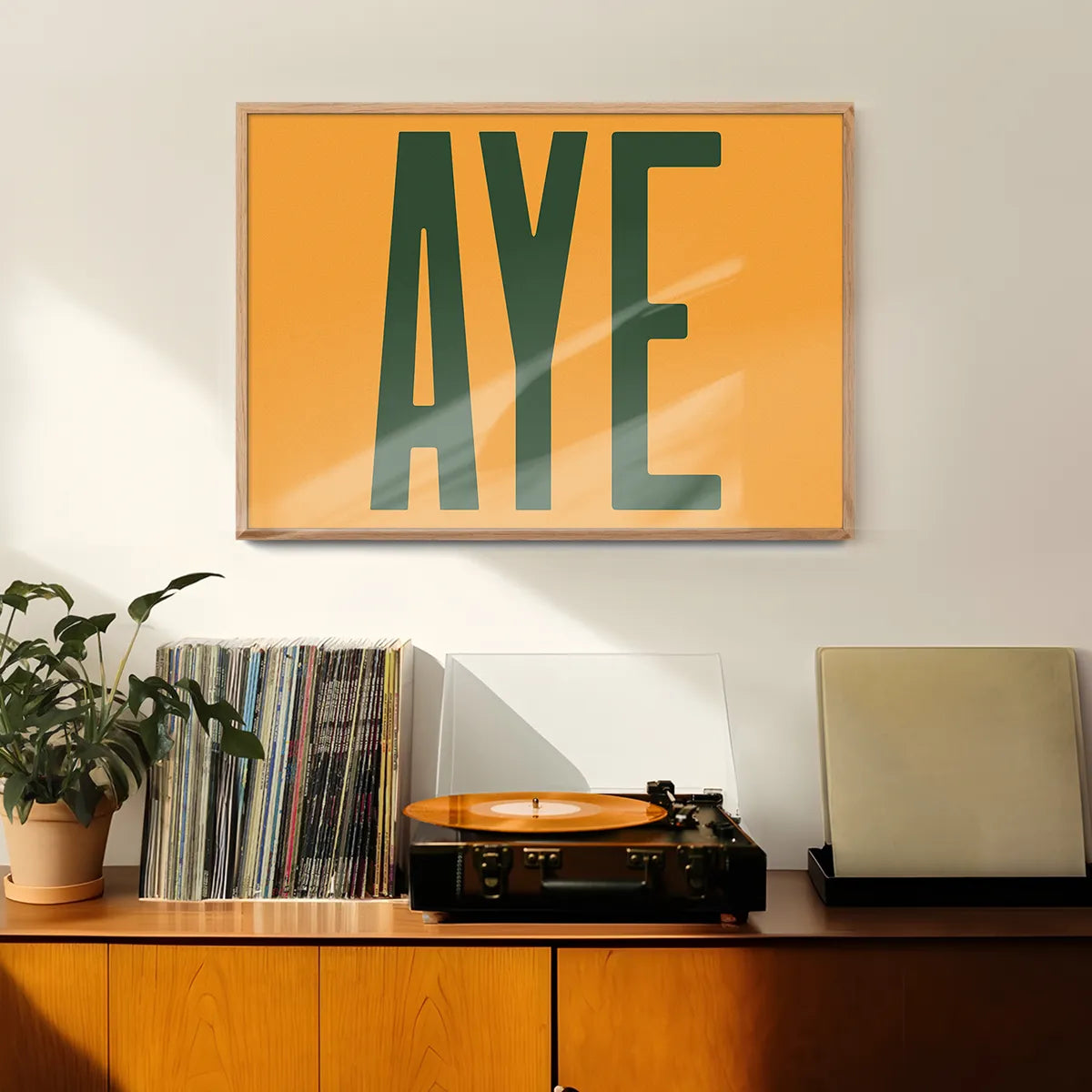 Aye Typography Quote Print - Forest Green