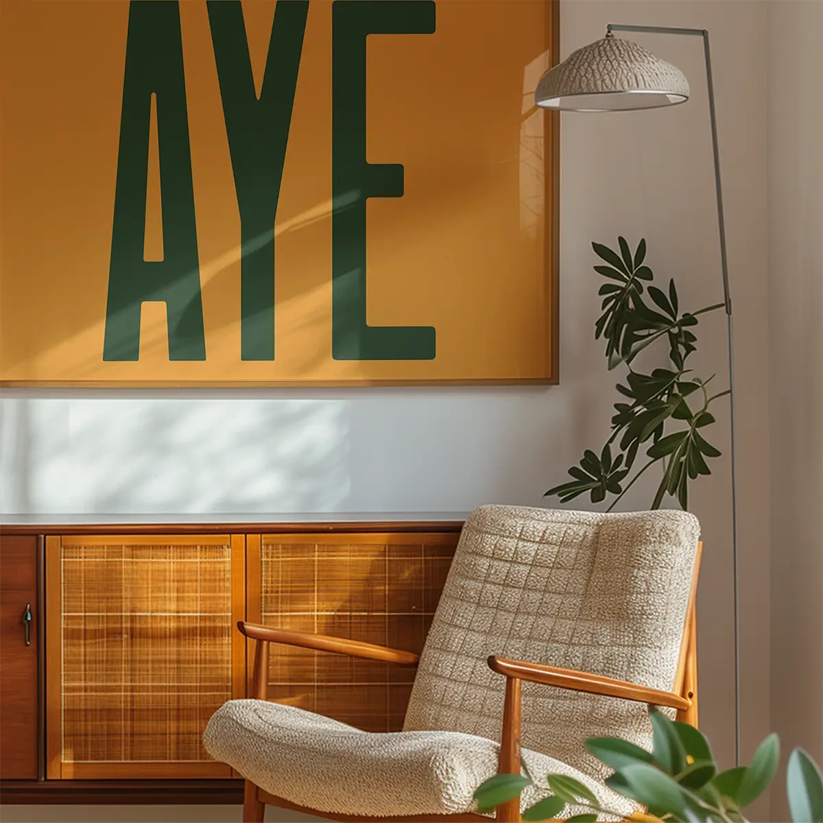 Aye Typography Quote Print - Forest Green