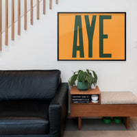 Aye Typography Quote Print - Forest Green