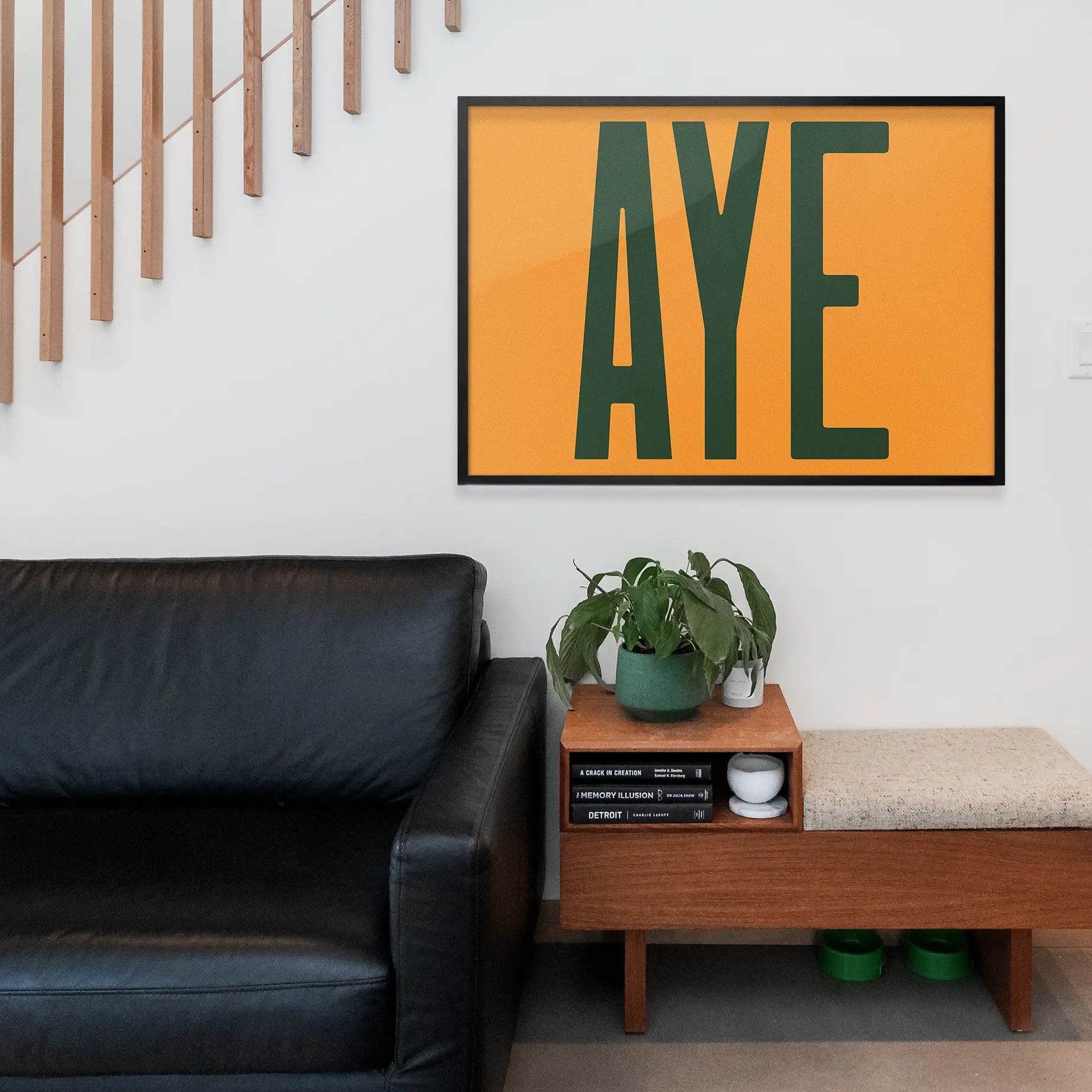 Aye Typography Quote Print - Forest Green