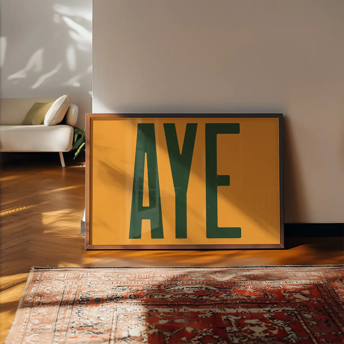 Aye Typography Quote Print - Forest Green