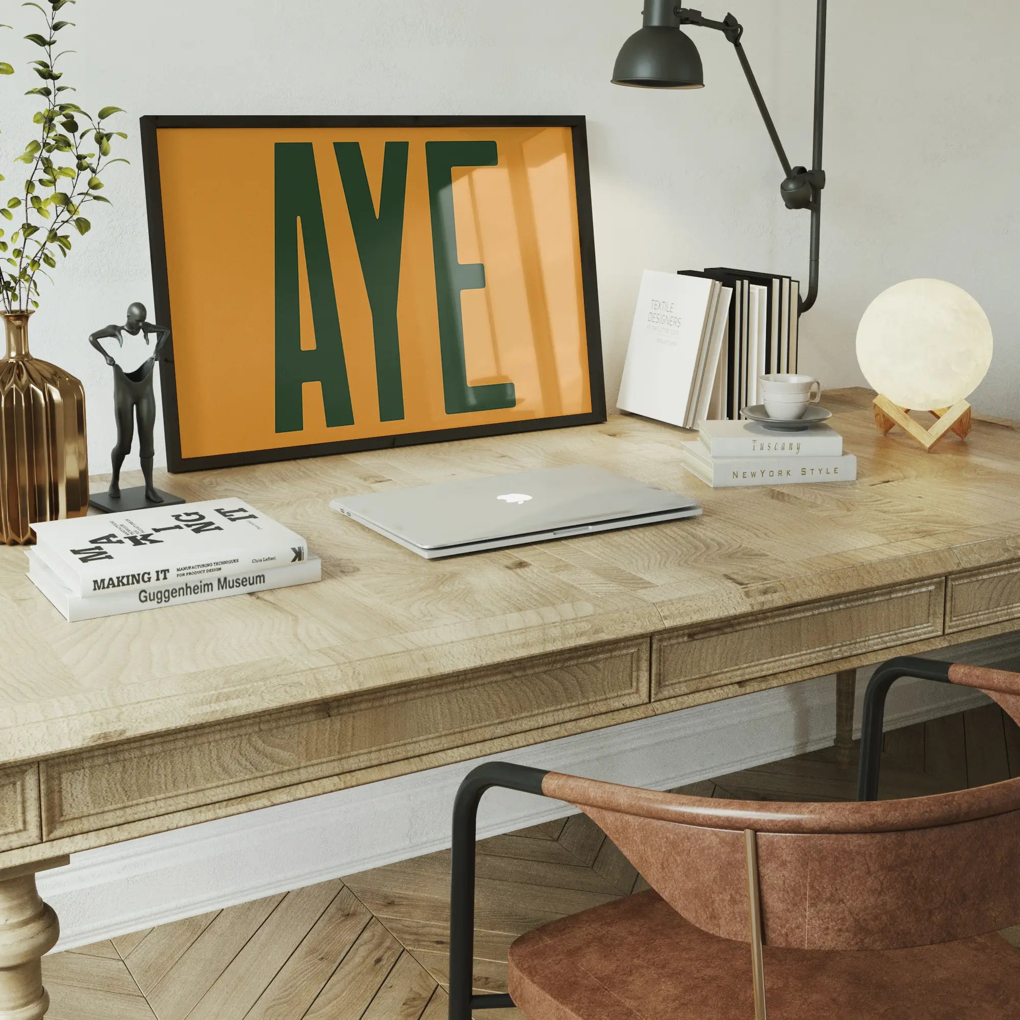 Aye Typography Quote Print - Forest Green