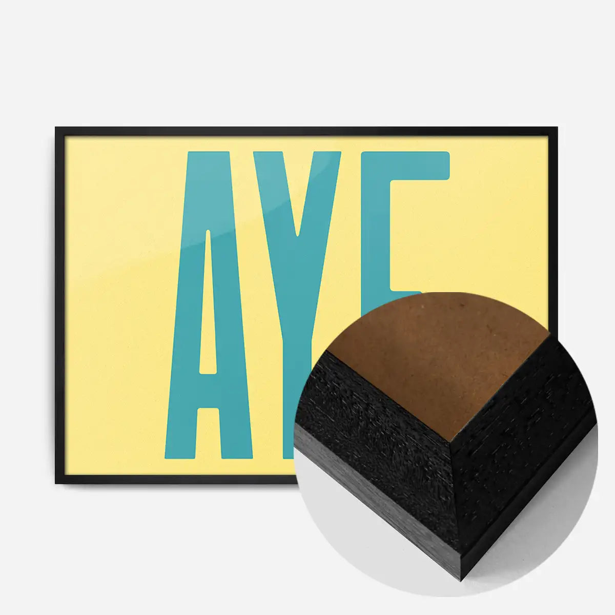 Aye Typography Quote Print - Duck Egg Blue