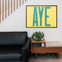 Aye Typography Quote Print - Duck Egg Blue