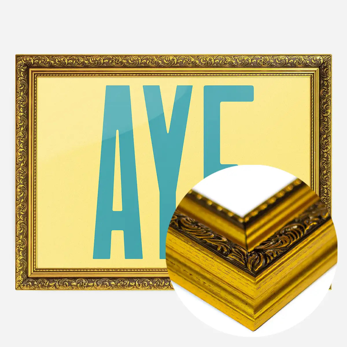 Aye Typography Quote Print - Duck Egg Blue