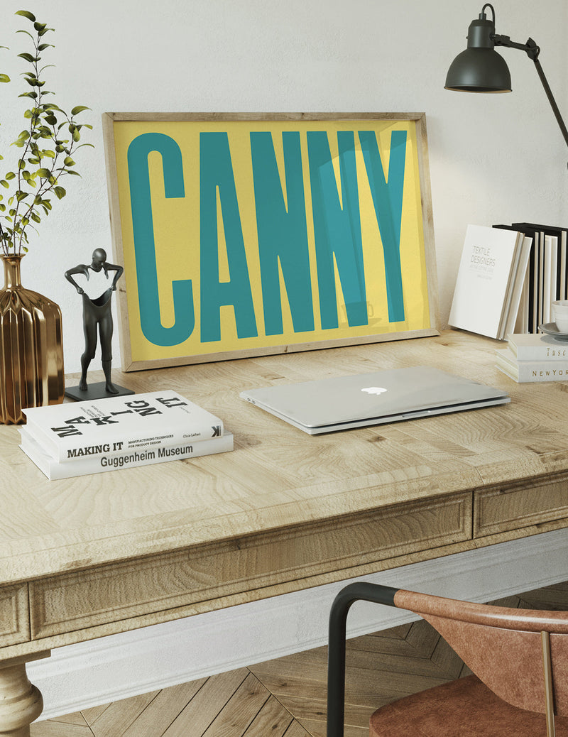 Canny Typography Quote Print - Duck Egg Blue