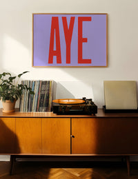 Aye Typography Quote Print - Red