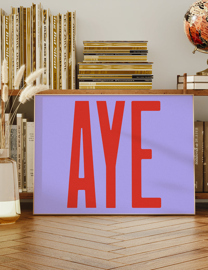 Aye Typography Quote Print - Red