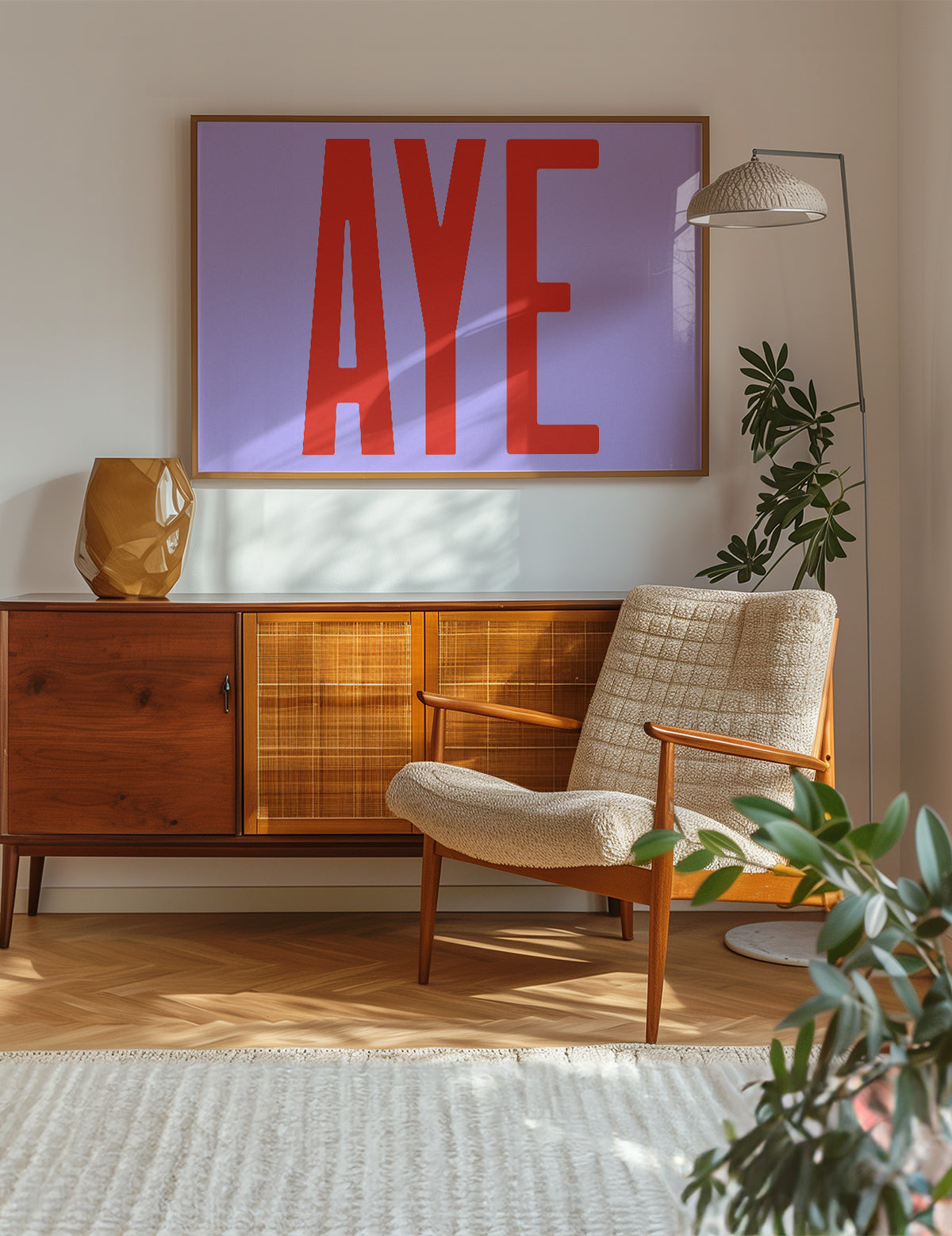Aye Typography Quote Print - Red