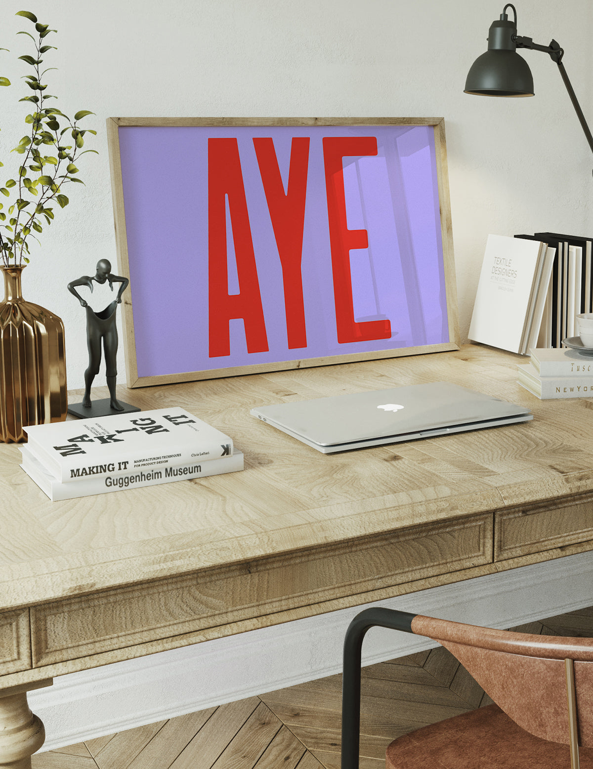 Aye Typography Quote Print - Red