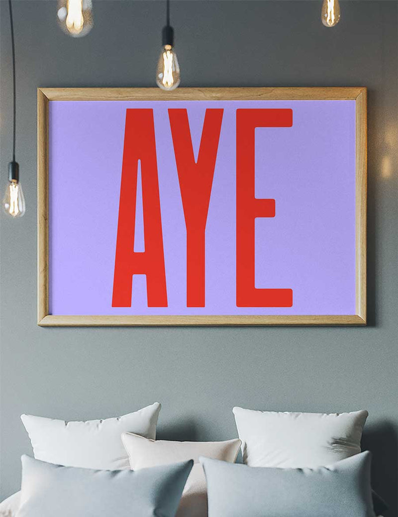 Aye Typography Quote Print - Red