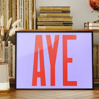 Aye Typography Quote Print - Red