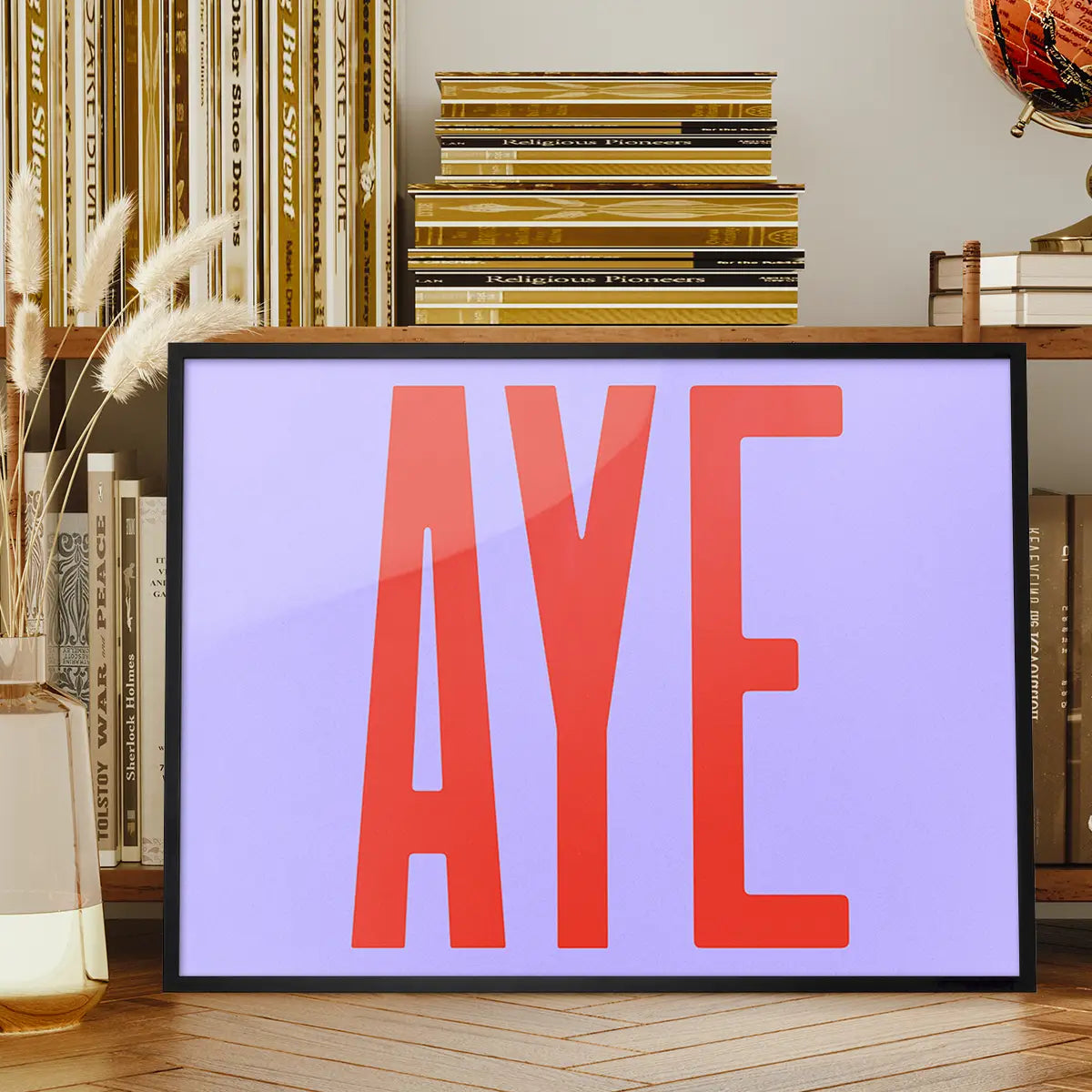 Aye Typography Quote Print - Red