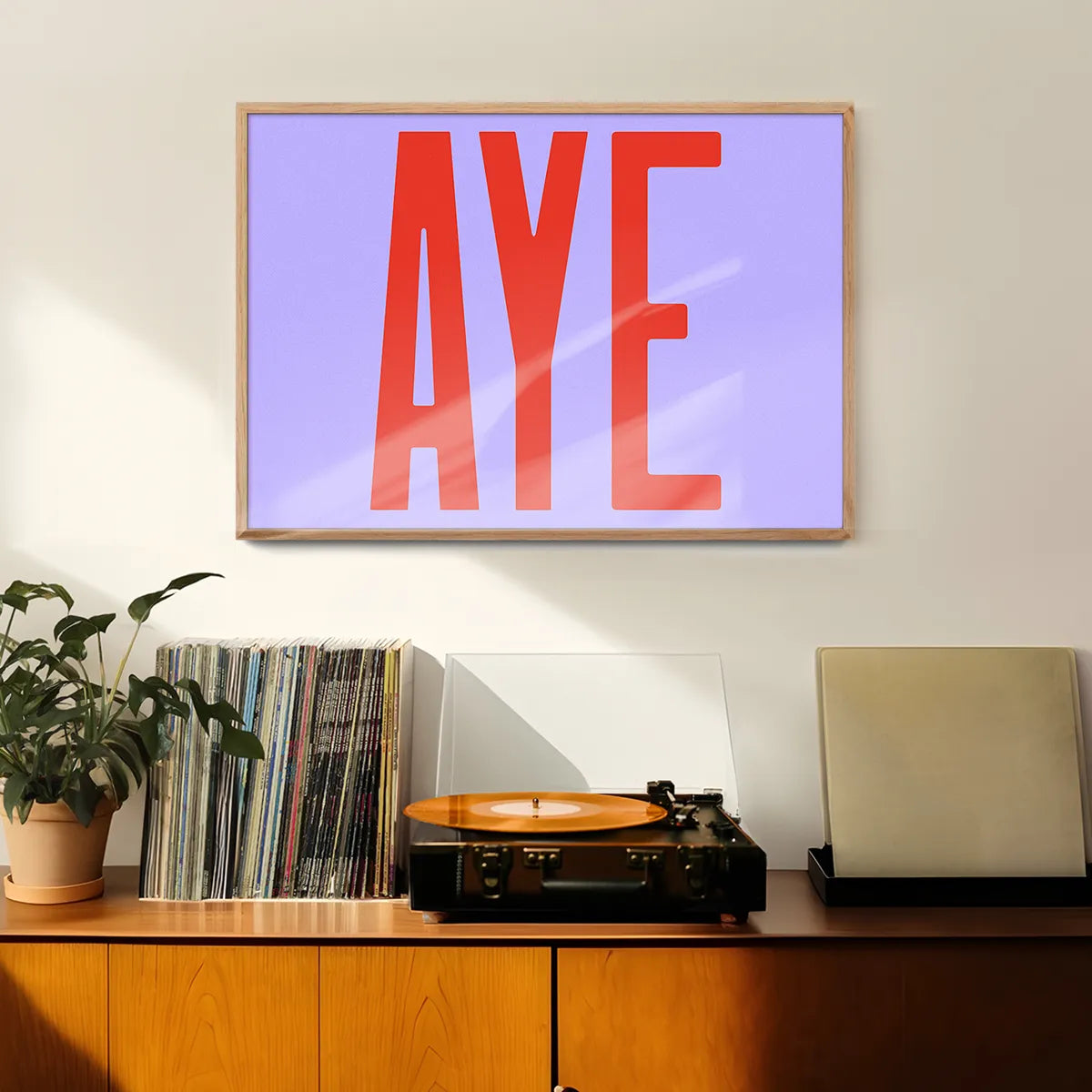 Aye Typography Quote Print - Red
