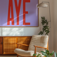 Aye Typography Quote Print - Red