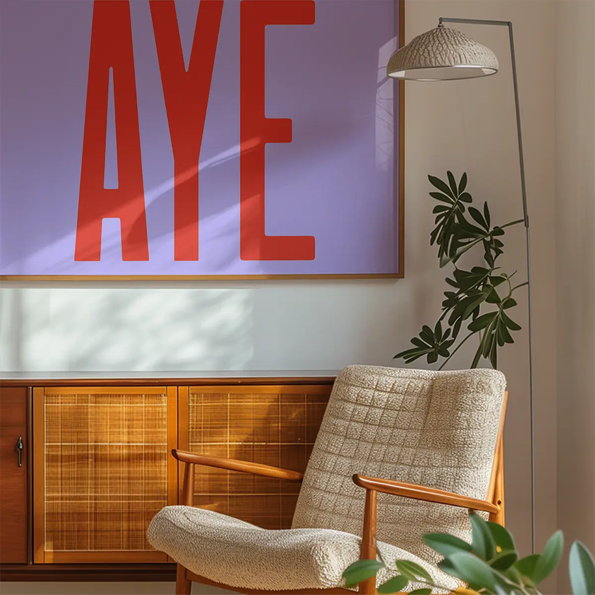 Aye Typography Quote Print - Red