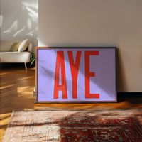 Aye Typography Quote Print - Red