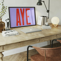 Aye Typography Quote Print - Red