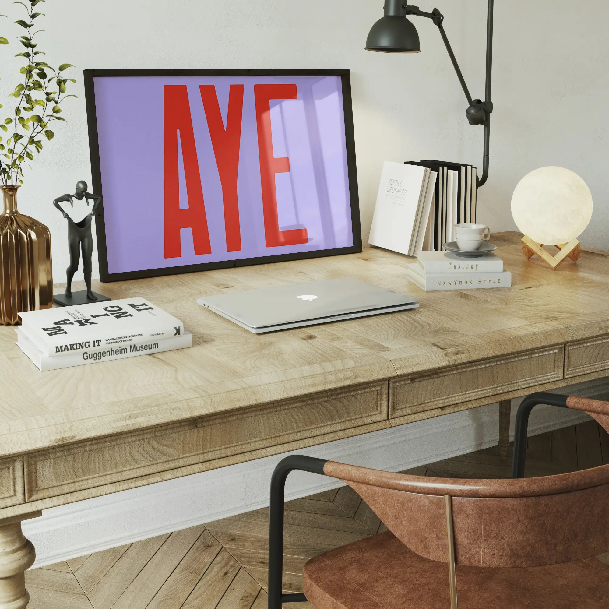 Aye Typography Quote Print - Red