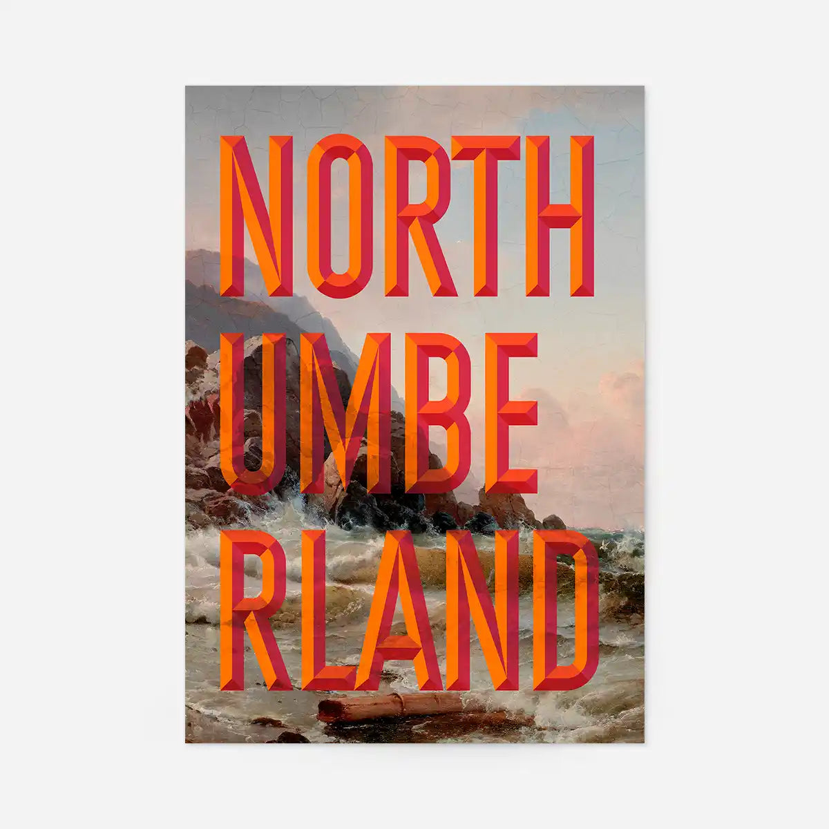 Northumberland typography painting Newcastle print