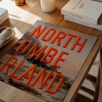 Northumberland typography painting Newcastle print shown close up to show print detail