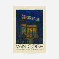 Van Gogh style Greggs parody painting print