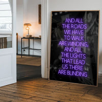 Wonderwall Oasis Lyrics Gig Background Print