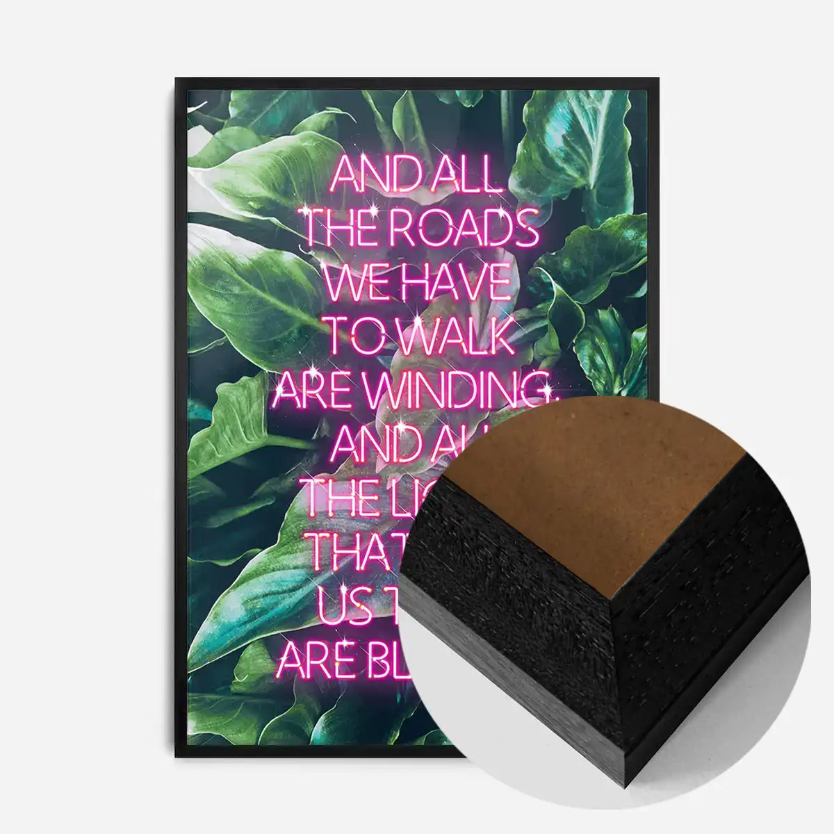 Wonderwall Oasis Lyrics Leaf Background Print