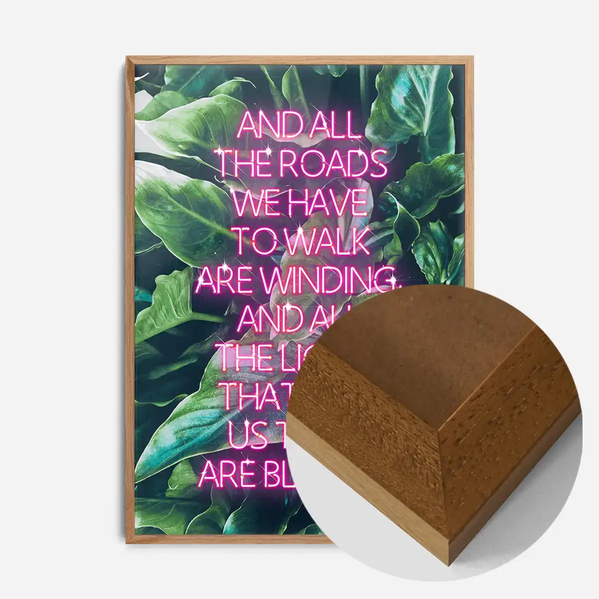 Wonderwall Oasis Lyrics Leaf Background Print