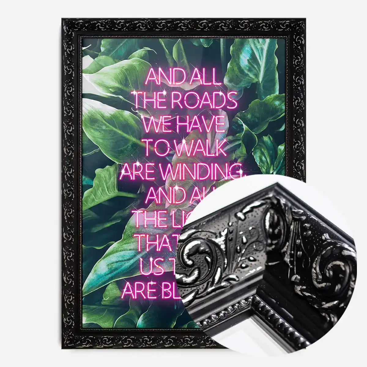 Wonderwall Oasis Lyrics Leaf Background Print
