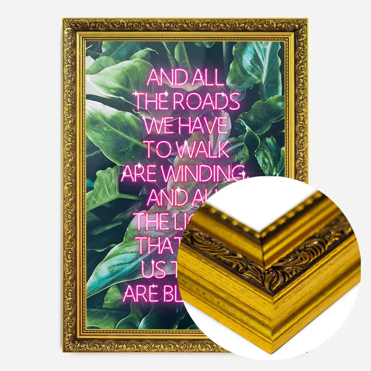 Wonderwall Oasis Lyrics Leaf Background Print