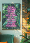 Wonderwall Oasis Lyrics Leaf Background Print