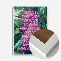 Wonderwall Oasis Lyrics Leaf Background Print