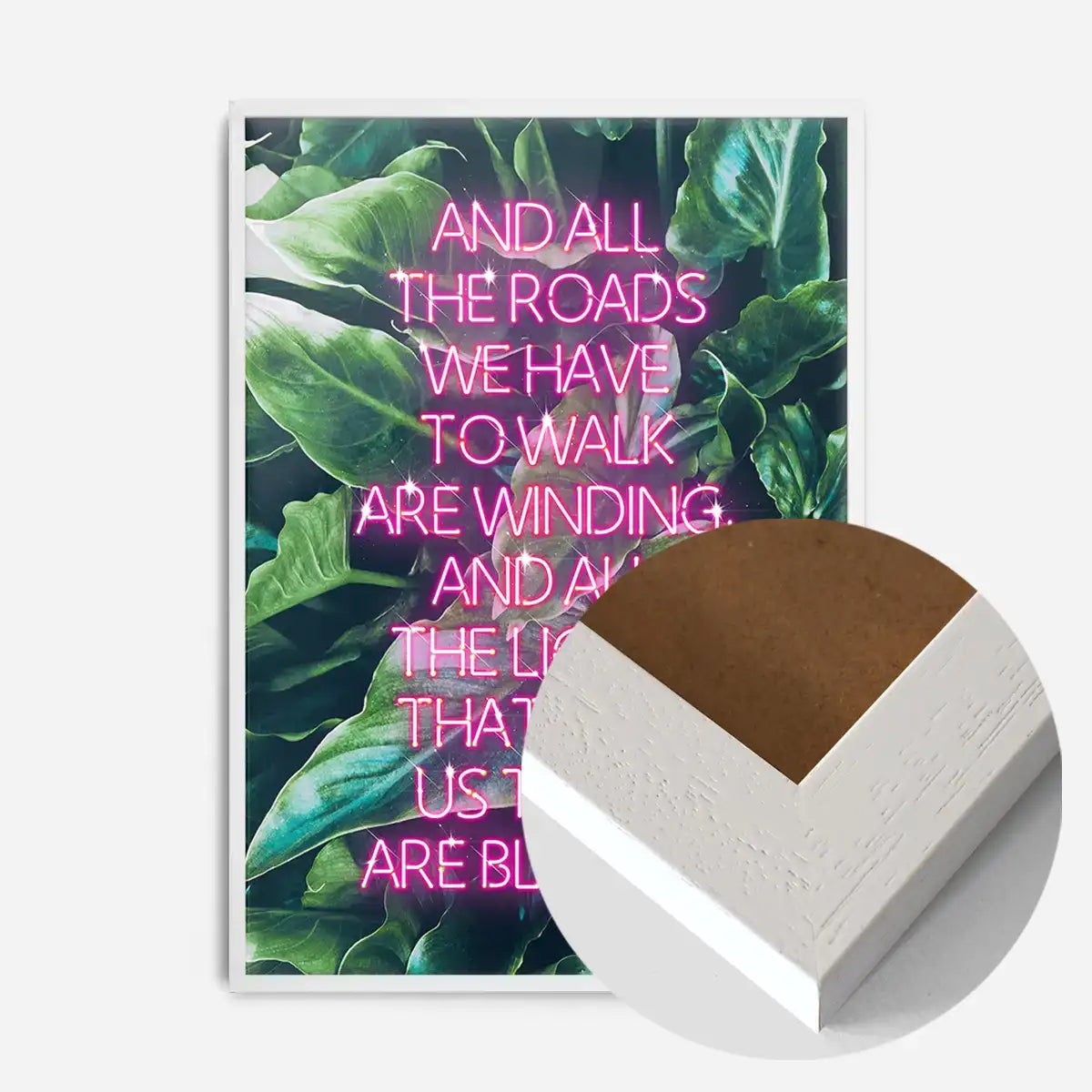 Wonderwall Oasis Lyrics Leaf Background Print