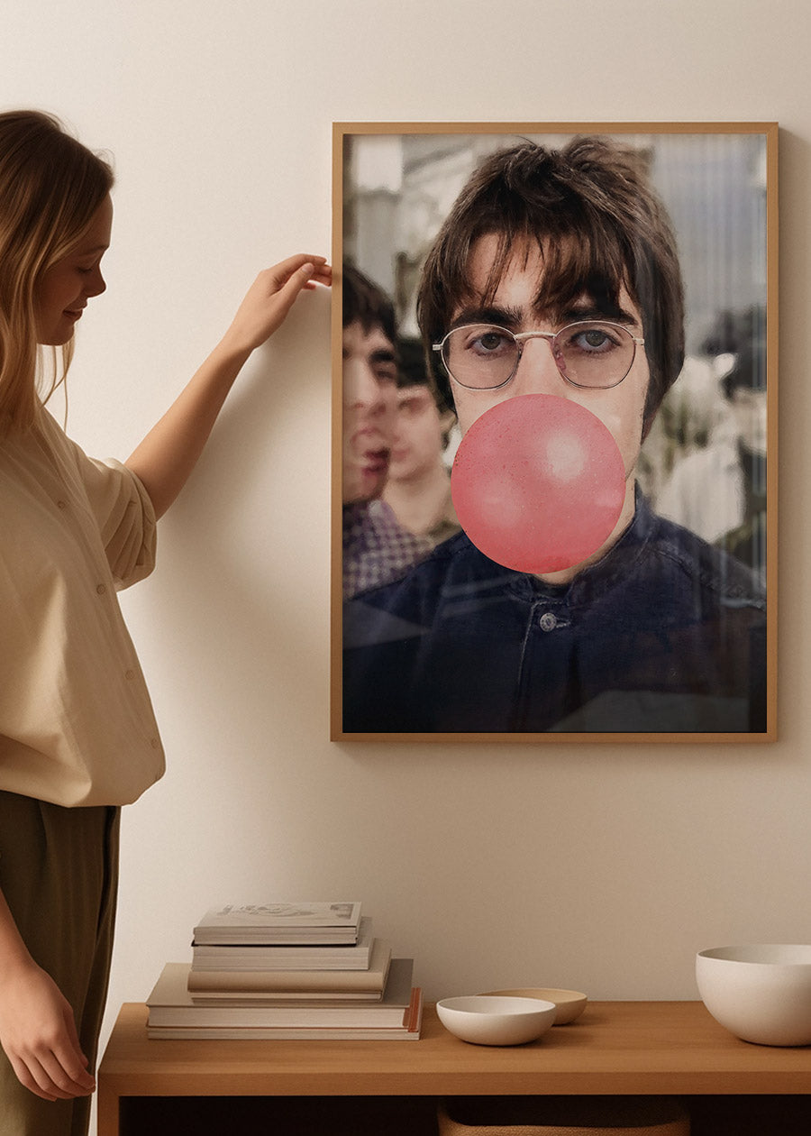 Liam Bubblegum Portrait Oasis Print