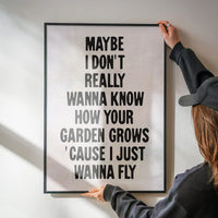 Live Forever 2025 Oasis Lyrics Print