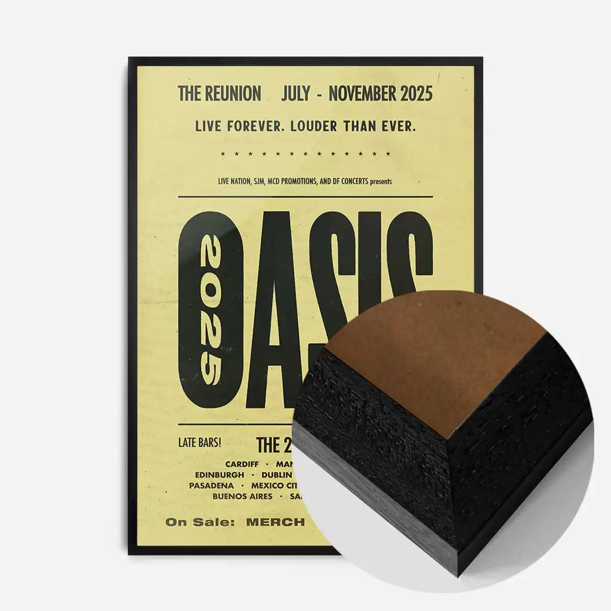 Oasis Tour Poster Print 2025 Yellow – InkAndDrop