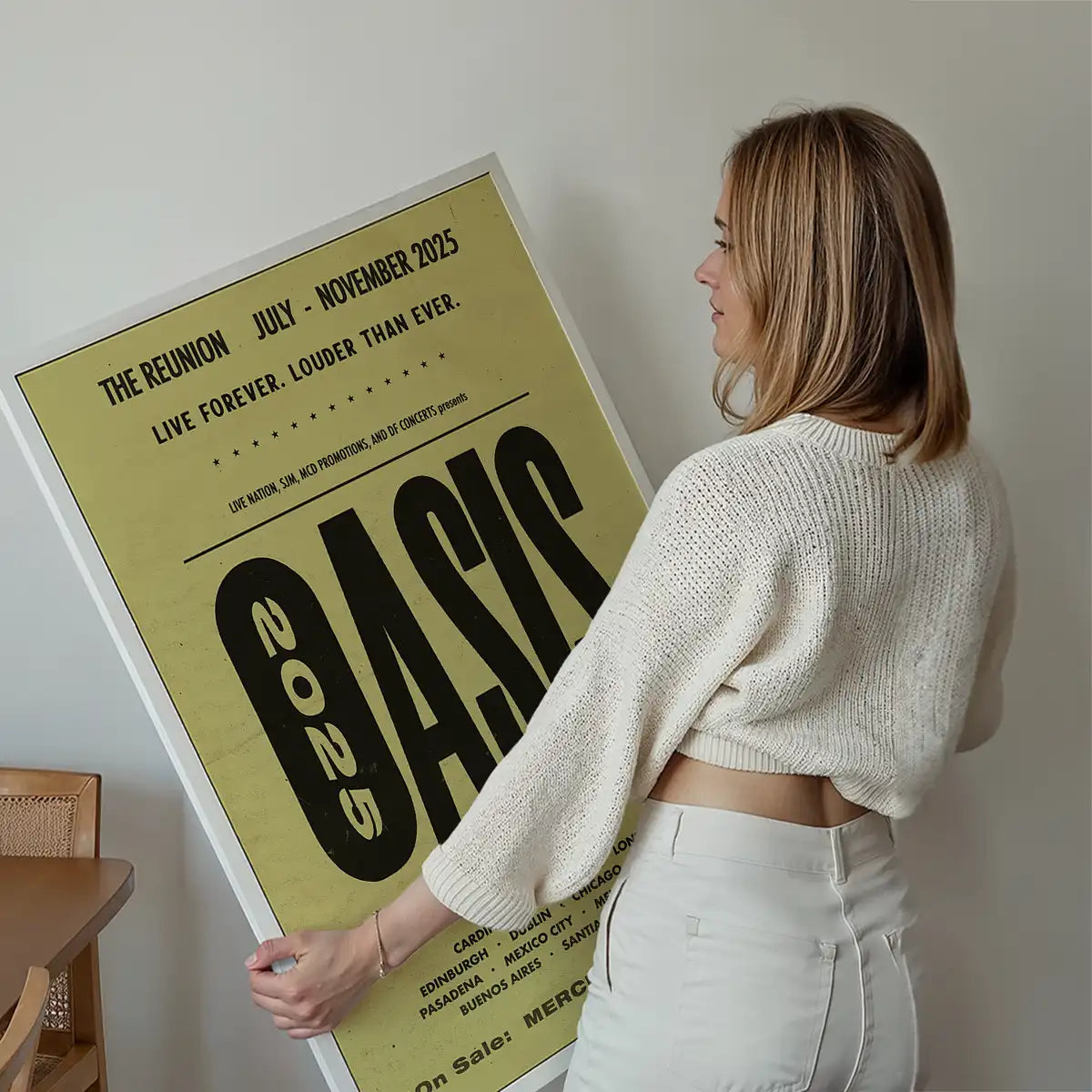 Oasis Tour Poster Print 2025 Yellow