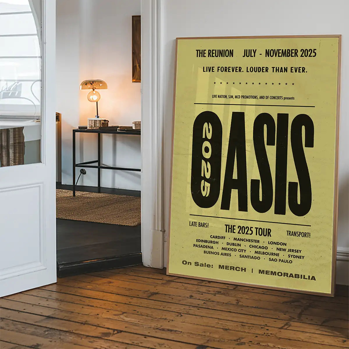 Oasis Tour Poster Print 2025 Yellow – InkAndDrop